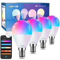 Lepro BP1 AI Smart Bulb E14 RGBWW, Works with Alexa & Google Assistant, Music Sync, Colour Changing, 4.9W = 40W, 470lm Dimmable, App Voice Control, Pe