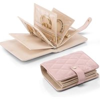 Vlando Jewellery Organiser, Foldable Earring Storage Organiser, Travel Jewellery Case with 5pcs Velvet Jewellery Pouches Bag for Necklace, Earring, Br