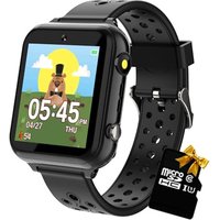 Retysaz Kids Smart Watch 24 Game 10 stories Smart Watch for kids Pedometer Phone Smartwatch for kid Great Gifts To Girls Boys (Black-M1)â¦