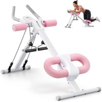 MERACH Ab Machine, Abs Workout Equipment, Adjustable Ab Trainer Machine for Abs Workout at Home Gym, Foldable, Knee Protection Pink