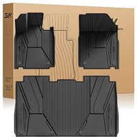 3W Floor Mats Fit for Tesla Cybertruck 2024 2025 2026, TPE All Weather Custom Fit Floor Liner 1st and 2nd Row Full Set Car Liners, Dog Pet Friendly, W