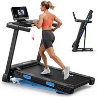MERACH Foldable Treadmill with Incline, Treadmills for Home for Heavy People, 0.8-12 km/H Walking Pad Treadmill for Home & Office, Save Space, LED Dis