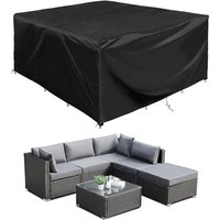 RELAX FIELD Garden Furniture Covers - 200x200x90cm, Waterproof Outdoor Covers, Oxford Fabric Dining Table & Chair, Sectional Sofa Set 200x200x75cm