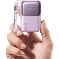 INIU Power Bank, Ultra Small 10000mAh Portable Charger, Mini 45W High-Speed Battery Pack with USB C Cable, Flight-Approved Powerbank for Trip with LED