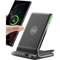 INIU Wireless Charger Stand, 15W Fast Charging Dock Phone Charger, Adaptive LED Wireless Charging Station for iPhone 17 16 15 14 13 12 11 Pro Max, Sam