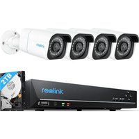 Reolink 4K PoE Security CCTV Camera System H.265, 4pcs 8MP IP Cameras with Person/Vehicle Detection and 8CH NVR with 2TB HDD for 24/7 Recording Night