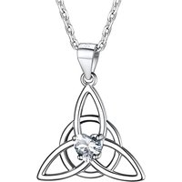 PROSILVER Sterling Silver Necklace for Women - Heart Celtic Cross Motherhood Triquetra Knot Pendant with Adjustable Chain - Celtic Infinity Love Jewel