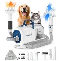 oneisall Dog Grooming Vacuum Blow Dryer and Dog Clippers for Grooming | 8 in 1 Dog Grooming Kit with Metal Blade ,Dog Hair Dryer Fast Drying,Adjustabl