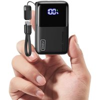 INIU Power Bank, Smallest 10000mAh Portable Charger, Mini 45W Fast Charging USB C Battery Pack with USB C Cable, Travel Essentials Powerbank for iPhon