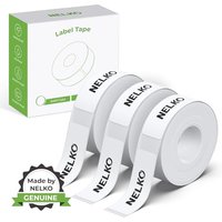 NELKO Genuine P21 Adhesive Tape for Label Maker, Label Printing Paper, 14 x 40 mm, Standard Laminated Replacement, Multi-Purpose, 180/Roll, 3 Rolls Wh