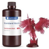 ANYCUBIC Standard 3D Printer Resin, LCD UV 405nm Rapid Photopolymer 3D Resin for 6K/8K/12K/14K LCD 3D Printers(1000g, Transparent Red) Transparent Pur