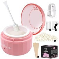 Mini Waxing Kit for Women & Men - Mini Portable Wax Warmer for Nose/Ear/Eyebrow/Beard/Lip Fuzz Hair Removal with 50g Hard Wax Beans, 10 Applicators &