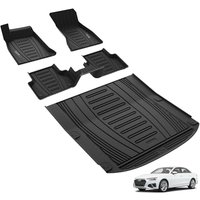 3W Floor Mats & Cargo Liner Fit for 2017 2018 2019 2020 2021 2022 Audi A4/A4 Allroad All Weather TPE Custome Fit Accessroies Floor Liner Trunk Mats fo