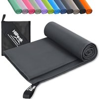 HiiPeak Microfibre Towel Compact Camping Beach Towel - Quick Dry Lightweight Absorbent Sports Gym Swimming Hiking Drying Towel for Men,Women (Dark Gre