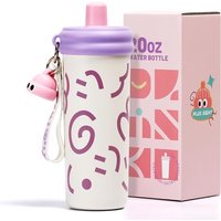 Stainless Steel Tumbler with Straw, 600ml/20oz Tumbler with Leak Proof, Reusable Double Walled Water Bottle, Thermo Coffee Travel Mug (White)