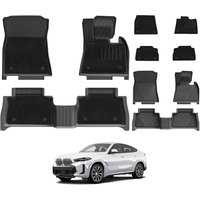 3W Floor Mats with Carpets Fit for BMW X6 G06 2019-2026, All Weather Dog Friendly TPE Car Boot Mat, Waterproof Anti-Slip Easy to Clean Heavy Duty Trun
