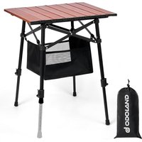 Odoland Portable 46 * 42cm Camping Table with Adjustable Height (42-60cm) for Uneven Ground Include Carry Bag, Lightweight for Outdoor Picnic, Beach,
