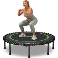 BCAN Foldable Mini Trampoline 102/122cm Fitness Trampoline for Adults with Heavy Duty Rubber Ropes, Stable and Quiet Training Equipment, Ideal for Ind