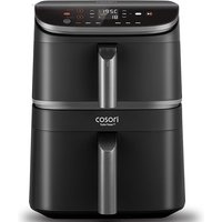 Cosori TurboTower Dual Air Fryer 10.8L, Space-Saving Double Stack Airfryer, Turbo Blaze Tech for Faster & Even Crisp Results, 3-Layer Cooking to Prepa
