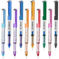 EYEYE Needle Rollerball Pens 0.5mm, 10 Assorted Colors Extra Fine Point Pen Quick Dry, Liquid Ink Pens Fine Point Smooth Writing Pen for Journaling, N
