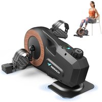 MERACH Under Desk Bike Pedal Exerciser, Mini Exercise Bike with 8-Level Magnetic Resistance, LCD Display & Anti-Slip Base, Eco-Friendly Portable Desk