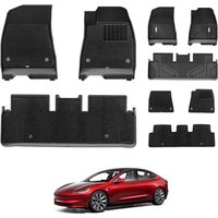 3W Floor Mats Fit for Tesla Model 3 2024 2025 2026 Highland with Carpets on TOP, Thorex⢠All Weather Dog Friendly, Custom Fit Tesla Model 3 Car Line