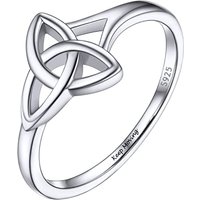 PROSILVER Women S925 Sterling Silver Claddagh Ring - Celtic Jewellery Irish Claddagh/Triquetra Knot -with Gift Box Triquetra Knot - Silver - Engrave Q