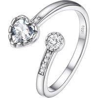 PROSILVER Women Heart Ring, 925 Sterling Silver Birthstone Rings-Send Gift Box D-Apr