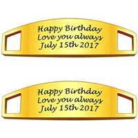 PROSTEEL 2 Pcs Personalize Name Shoe Buckle for Men/Women, Custom Shoe Decoration Charms, Monogram Initial/Nameplate Shoe ID Tags, Stainless Steel/Gol