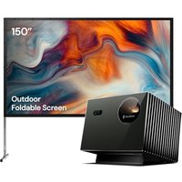 Outdoor Sports Viewing Bundle with 150" Folding Screen, Valerion VisionMaster Pro2 4K Triple Laser Projector, 4ms Low Input Lag, 240Hz Refresh Rate, 4