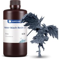 ANYCUBIC Water Washable 3D Printer Resin 2.0, 405nm High Precision 3D Resin, Low Shrinkage Photopolymer Resin for 4K/8K/12K Capable LCD DLP Resin 3D P