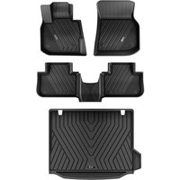 3W 2018-2024 BMW x3 Floor Mats & Cargo Liner, All Weather TPE Accessories Custom Fit for 30i M40i X3M, 6PCS 2018-2023 BMW X3/X4 Floor Mats & Cargo Mat