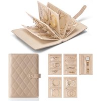 Vlando Jewellery Organiser, Foldable Earring Storage Organiser, Travel Jewellery Case with 5pcs Velvet Jewellery Pouches Bag for Necklace, Earring, Br