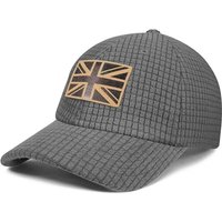 Outdoor Shaping UK Flag Embroidery Leather Patch, Grid Fleece Dad Cap Adjustable, Waffle Baseball Hat Vintage Style, Unisex Casual Cap Breathable, Out