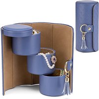 Vlando Travel Jewellery Case, Faux Leather Jewellery Rolls Jewellery Organiser for Rings, Earring, Necklaces,Bangle, Gift for Women, Couples, Friends