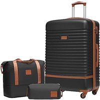 COOLIFE Suitcase Set 3PC - 28" Lightweight ABS Hard Shell Luggage + Travel Bagï¼ Large Suitcase with 360° Wheels, TSA Locks for Family Travel, Cruis