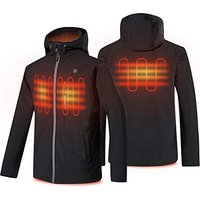 PROSmart Heated Jacket for Men Waterproof Heating Jackets with Battery Pack XXL Black-with hood