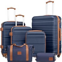 COOLIFE Suitcase Sets 6 Piece, Luggage Sets ABS Hard Shell, Durable Travel Luggage with Expandable Travel Duffels Bag ï¼ Toiletry Bag Included TSA Lo