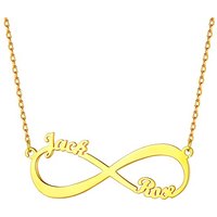 PROSTEEL Women Infinity Name Necklace Personalized with Birthstones, 1/2/3/4 Names Family Mom Nameplate Jewelry, Gold Plated/Stainless Steel-Send Gift