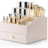 Vlando Makeup Organiser, Skincare Organiser with Drawer, for Lipstick, Jewellery & Skincare Storage,Pink Pink-single Drawer