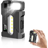 LETOUR G5 Rechargeable Torch 500 Lumens EDC Flashlight Super Bright Mini Small Torches with COB Light, Work Light with Magnetic Base and Buckle Clip f