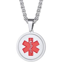 PROSTEEL Medical ID Necklaces, Emergency Alert Jewelry, Free Engraving, 316L Stainless Steel (With Gift Box) Engrave-A-Stainless Steel