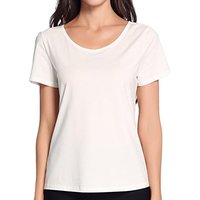LIQQY Women's Super Comfort Modal Cotton Scoop Neck Short Sleeve T-Shirt Top S White