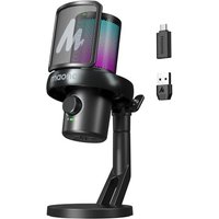 MAONO Microphone Wireless for PC, USB Microphone with Software AI Voice Change, Three-Level Noise Cancellation, Custom RGB Light, Mute, for Gaming, Po