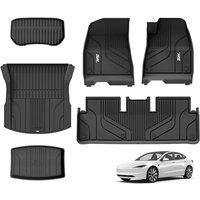 3W Floor Mats and Boot Liners Fit for Tesla Model 3 2024 2025 2026 Highland, Thorex⢠All Weather Full Set Car liners and Cargo Mats, Dog Friendly Ac