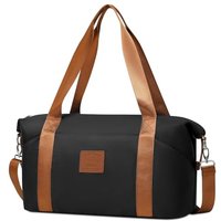 COOLIFE Ryanair Cabin Bags 40x30x20, Cabin Bag with Trolley Sleeve, Travel Holdall Carry-on Hand Luggage, Weekend Bags for Women (Black)