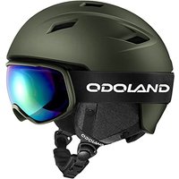 Odoland Ski Helmet Kit with Ski Ski Goggles, Snowboard Helmet for Men Women Teens Kids, Adjustable Ski Helmet and UV400 Protection Ski Goggles Militar