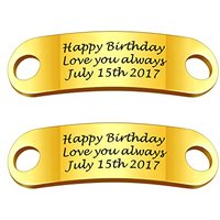 PROSTEEL 2 Pcs Personalize Name Shoe Buckle for Men/Women, Custom Shoe Decoration Charms, Monogram Initial/Nameplate Shoe ID Tags, Stainless Steel/Gol