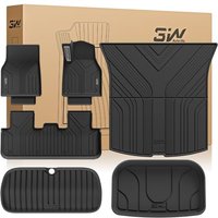 3W Floor Mats & Boot Liner Fit for 2025 2026 Tesla Model Y Juniper (6PCS), Odorless Thoex⢠All Weather Premium Car Mat, Waterproof Anti-Slip Easy to