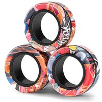 Aionly Magnetic Rings, Finger Spinner Fidget Toys, Stress Relief Toys for Anxiety, Magnetic Fidget Toy For Ages 4-10, Christmas Stocking Filler Gift F